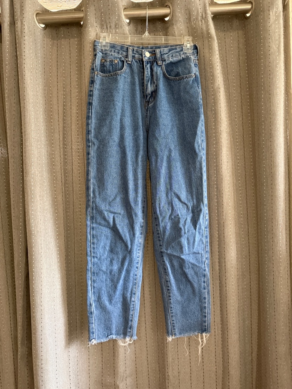 SHEIN Blue Denim Jeans XS Distressed Trim